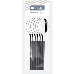 SET 6 CUCHARA MESA 19.6CM M/NEGRO MILLENIUM