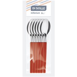 SET 6 CUCHARA MESA 19.6CM M/ROJO MILLENIUM