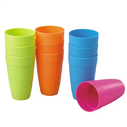SET 3 PIEZAS VASOS 440ML PLASTICO. D8/H13.5CM