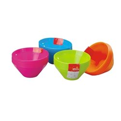 BOWL 450ML SETX6UNID  PLÁSTICO  DIF. COLORES