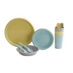 SET X15 PIEZAS VAJILLA PLASTICO - P/3 PERSONAS