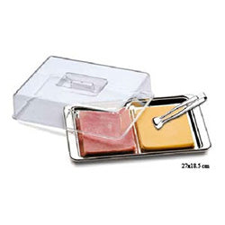 JUEGO PARA FIAMBRE 27x18.5CM TAPA ACRILICO BRINOX
