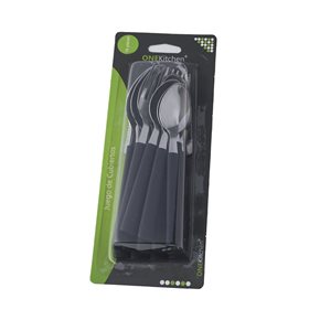 JUEGO DE CUBIERTOS 16 PIEZAS MANGO PLASTICO NEGRO