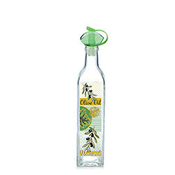 ACEITERA VIDRIO DECO 500ML TAPA PLAST. NATUR RENGA