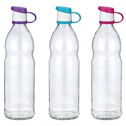 BOTELLA VIDRIO 1LT TAPA PLASTICO COLOR ZEN RENGA