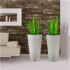 MACETA 40X80CM GENEBRA GRAPHITO BLANCA