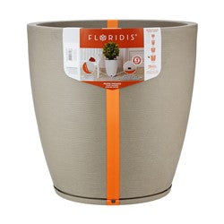 MACETA 49X55CM AMSTERDA GRAPHITO EFECTO PIEDRA BEIGE