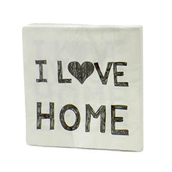 SERVILLETA TRIPLE HOJA I LOVE HOME 33X33 CM 20UDS
