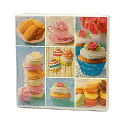 SERVILLETA TRIPLE HOJA 20U DULCES POSTRES. 33X33CM