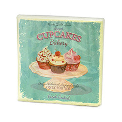 SERVILLETA TRIPLE HOJA CUPCAKES AZUL 33X33 CM 20UD