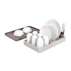 ESCURRIDOR PLASTICO FLAT WARM GRAY 42X26X10CM