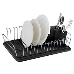 ESCURRIDOR A.CROM BANDEJA Y CUB 41X32X12.5CM NEGRO