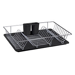 ESCURRIDOR NIQUEL C/ BANDEJA COLOR NEGRO 48.5X30X10
