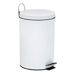 PAPELERA 12LTS  REDONDA C/ PEDAL BLANCO