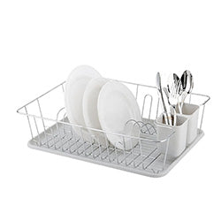 ESCURRIDOR A.CROM C/BANDEJA Y CUB. BLANCO. 45X32X12CM