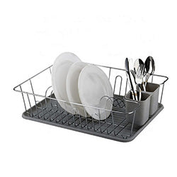 ESCURRIDOR A.CROM C/BANDEJA Y CUB. 45X32X12 GRIS