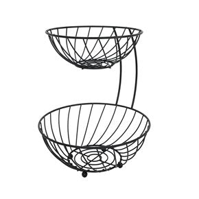 FRUTERO METALICO NEGRO 2 NIVELES D22+DIA26X32.3HCM