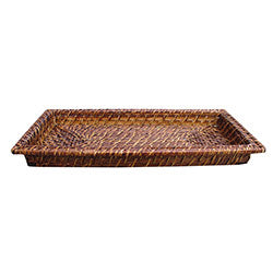 BANDEJA RECT BAMBOO RATTAN MARRON 20X30/H6CM