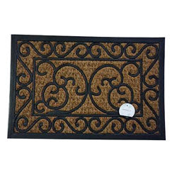 FELPUDO COCO/GOMA ENREJADO HOJAS 40X60CM H.1CM