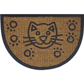 FELPUDO COCO/GOMA SEMICIRCULO 40x60CM H.1CM GATO