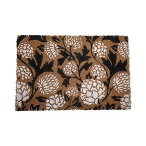 FELPUDO COCO 40x60CM H1.5CM FLORES BLANCAS