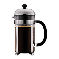 CAFETERA 1LT 8 TAZAS ACERO/NEGRO CHAMBORD BODUM