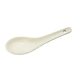CUCHARA PORCELANA BLANCA. 14x4.5CM