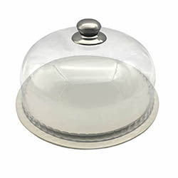 FUENTE CON CUPULA 28.5X4CM PORCELANA BLANCO