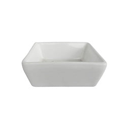 RAMEQUIN CUADRADO PORCELANA 9x9x2.5CM BLANCO