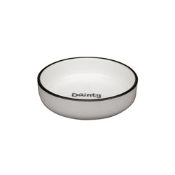 RAMEQUIN D8.5x2.5CM PORCELANA BLANCO BORDE NEGRO