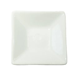 PLATO CUADRADO 8.5x2CM PORCELANA BLANCO