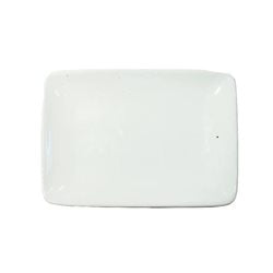 PLATO RECTANGULAR 12.5x9x1.5CM PORCELANA BLANCO
