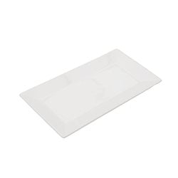 FUENTE RECTANGULAR CON BORDE 31x16x3CM PORCELANA BLANCO