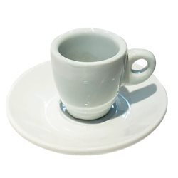 TAZA CON PLATO 60ML PORCELANA BLANCO