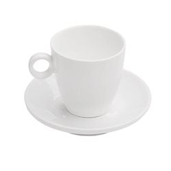 TAZA CON PLATO 150ML PORCELANA BLANCO