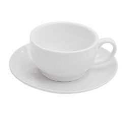 TAZA CON PLATO 200ML PORCELANA BLANCO