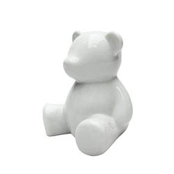 ADORNO ALCANCIA OSO 9.5x8x10.5CM PORCELANA BLANCO