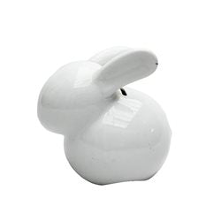 ADORNO ALCANCIA CONEJO 11x10x15CM PORCELANA BLANCO
