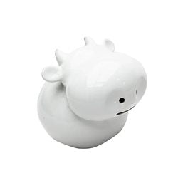 ADORNO ALCANCIA VACA 15x11x11CM PORCELANA BLANCO