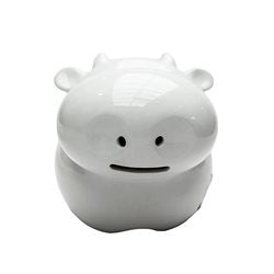 ADORNO ALCANCIA VACA 15x11x11CM PORCELANA BLANCO
