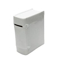 ADORNO ALCANCIA LIBRO 10x6x13CM PORCELANA BLANCO
