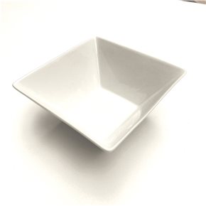 BOWL CUADRADO 14x14x6CM PORCELANA BLANCO