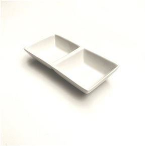 BOWL DOBLE 17x8x3CM PORCELANA BLANCO