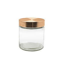 RECIPIENTE CILIND 850ML TAPA ROSCA COBRE SELEC. 12CM
