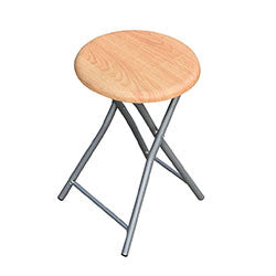 BANCO PLEGABLE REDONDO EN ACERO Y MADERA 46CM