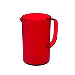 JARRA C/ TAPA PLASTICO 1L CASUAL ROJO TRANSPARENTE COZA