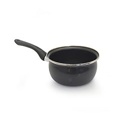 CACEROLA 1,8LT ACERO ESMALTADO NEGRO FENICIA ALGON. 16CM