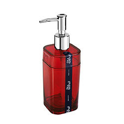 DISPENSADOR DE JABON PLASTICO ROJO TRANSPARENTE SPLASH COZA