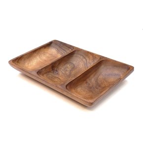 COPETINERO RECT. 3 DIVISIONES MADERA 30X20X4CM
