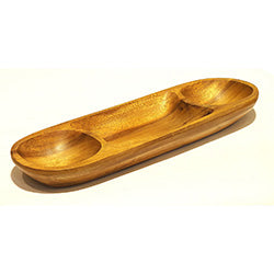 COPETINERO OVAL 3 DIVISIONES MADERA 41X13X4CM